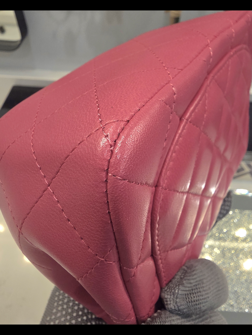 CHANEL Pink Quilted Mini Flap Bag with Gold CC - Picture 8 of 17